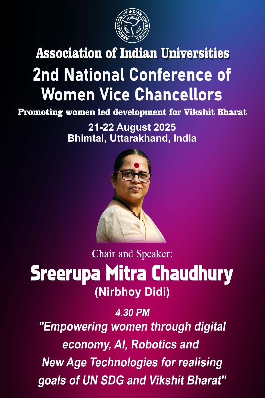 Sreerupa Mitra Chaudhury at a formal event